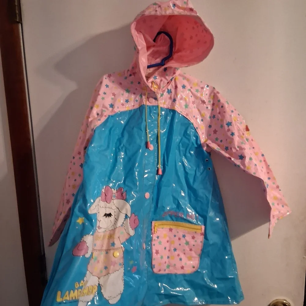 Baby Lamb Chop Shari Lewis Girls Raincoat Rain Jacket‎ 6 HTF Fair